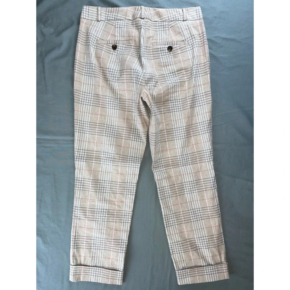 Banana Republic Avery Fit Linen Blend Cuffed Trouser Pants. Women's 2P, MINT!